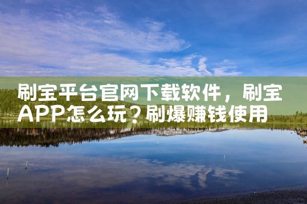 刷宝平台官网下载软件